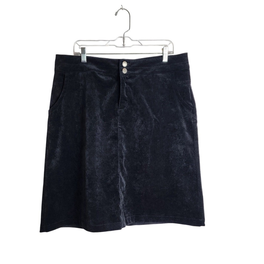 Woolrich Womens Black Corduroy Mini Skirt Size 16 Fine‎ Wale Stretch 5053